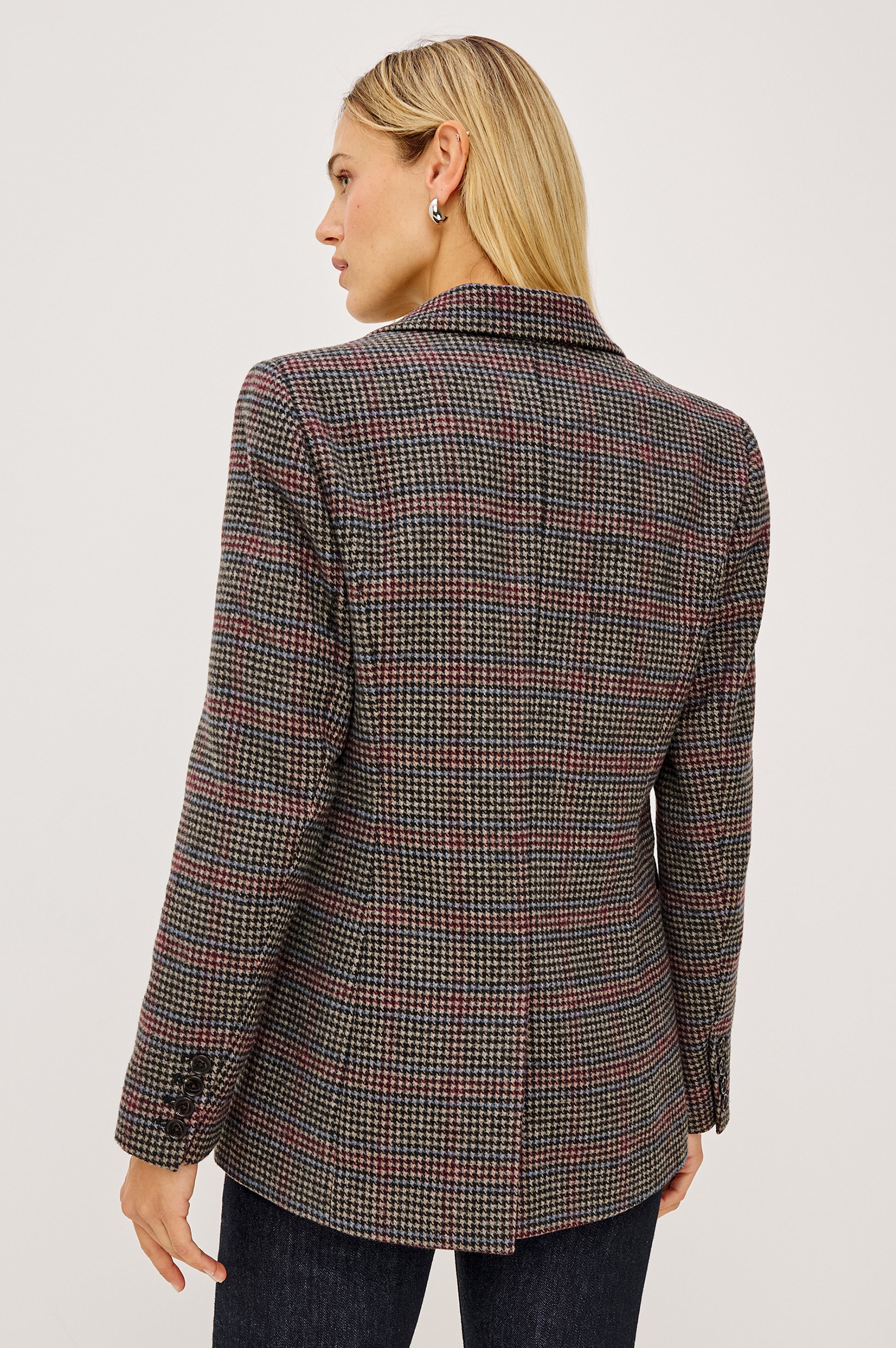 Rails Plum Check Double-Breasted Jacket
