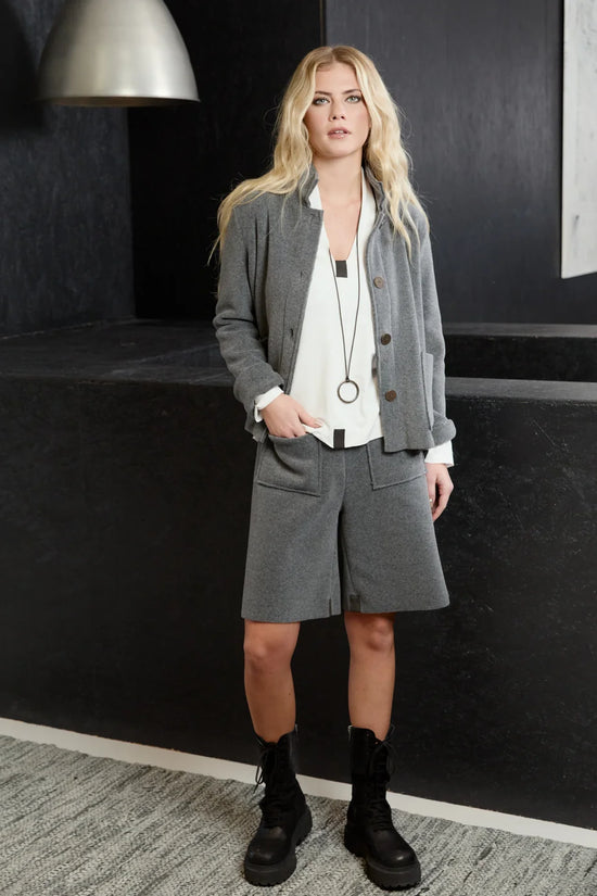 Henriette Steffensen Grey Soft Fleece Short Jacket