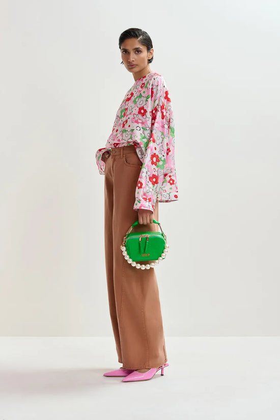 Essentiel Antwerp Off-white and Multicolour Floral Jacquard Top JANVIER