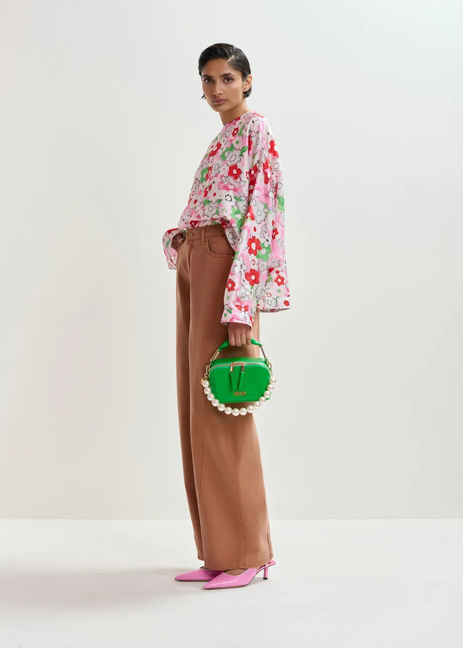 Essentiel Antwerp Off-white and Multicolour Floral Jacquard Top JANVIER