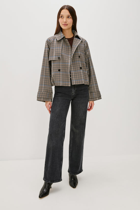 Rails double breasted check jacket Jett
