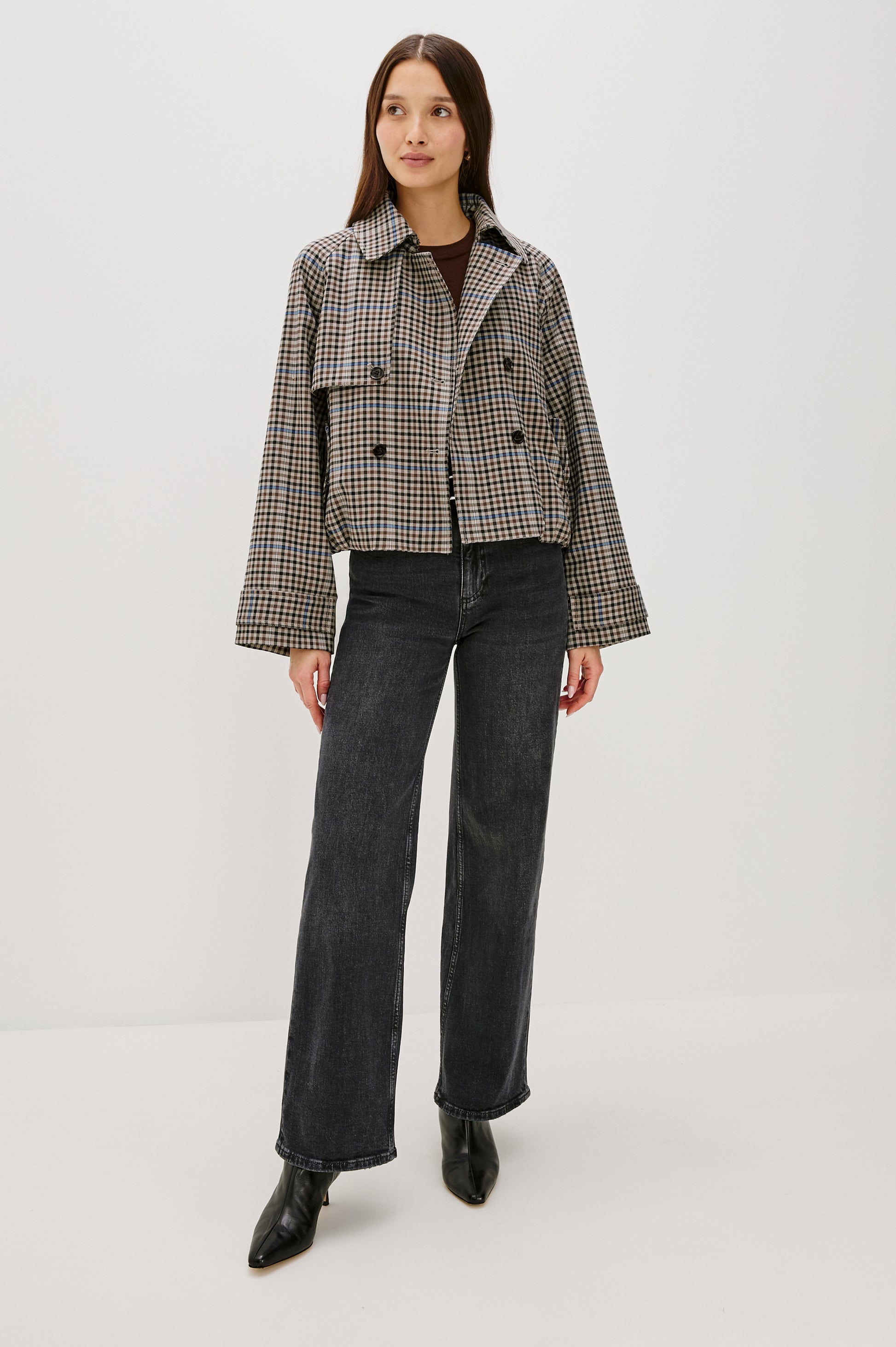 Rails double breasted check jacket Jett