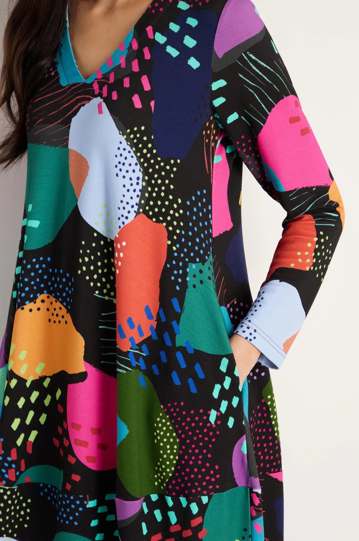 Sahara  Colour Play Print Jersey Bubble Dress JFD5247-MMP