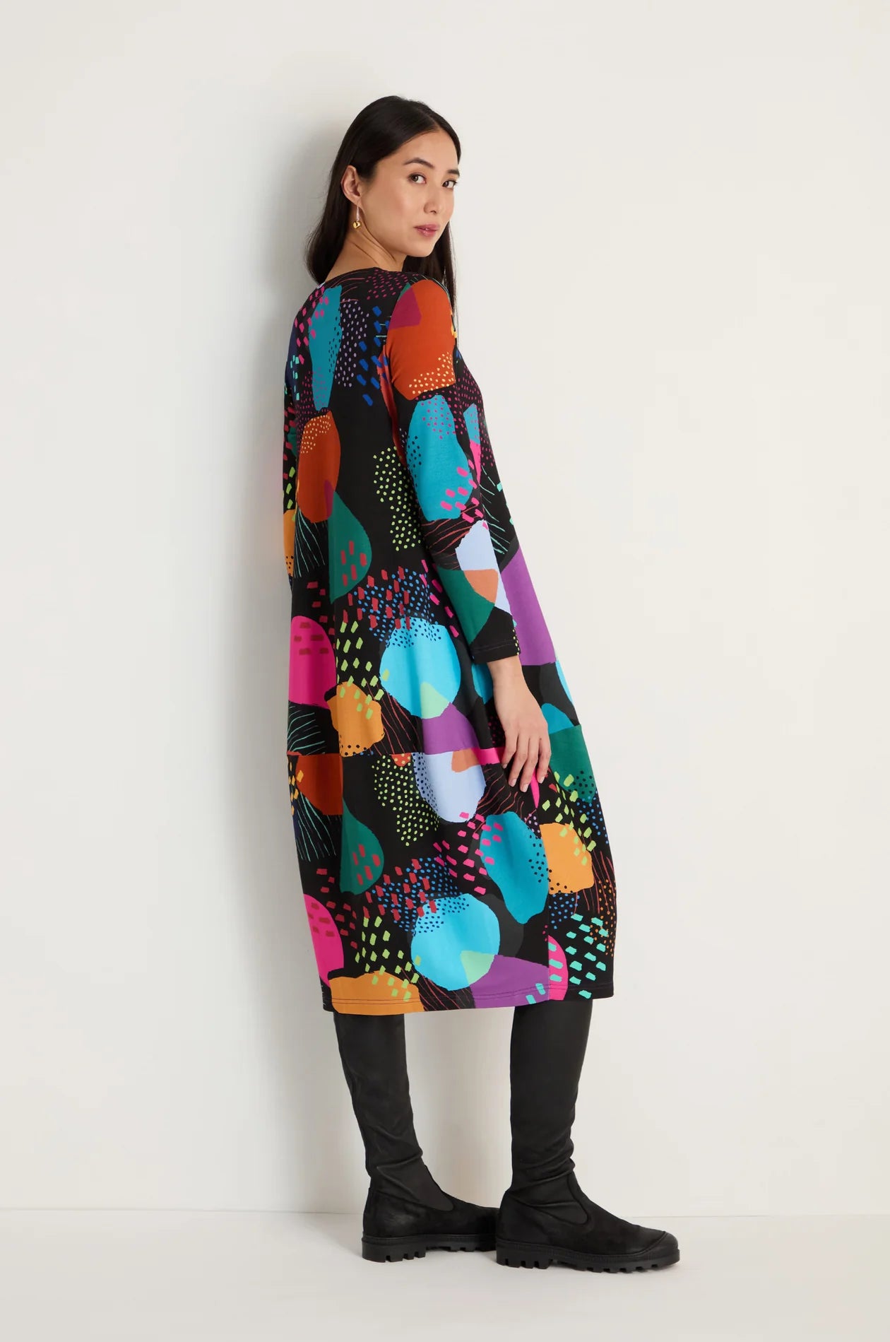 Sahara  Colour Play Print Jersey Bubble Dress JFD5247-MMP