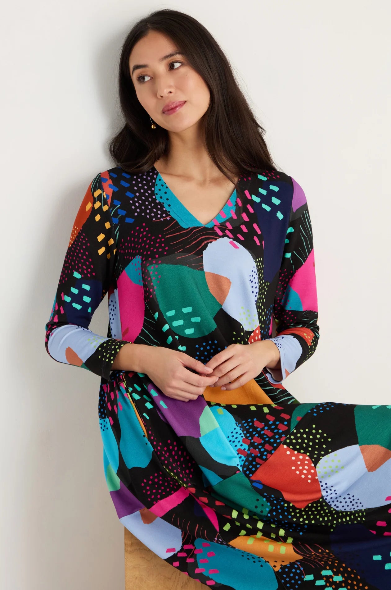 Sahara  Colour Play Print Jersey Bubble Dress JFD5247-MMP