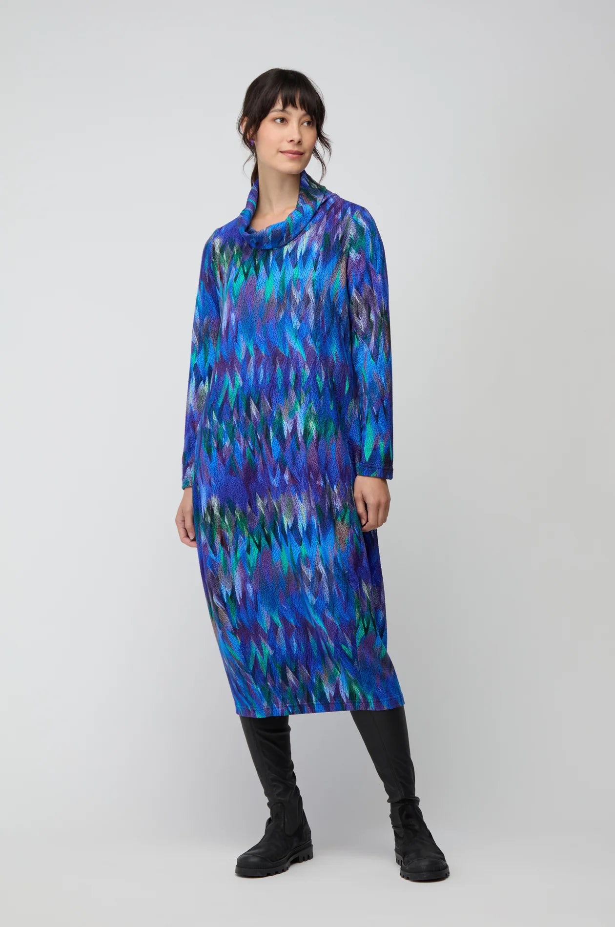 Sahara abstract feather bubble dress JFD6056-AFTJ