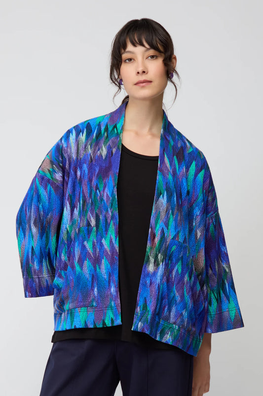 Sahara abstract feather jersey jacket JFJ6153-AFTJ