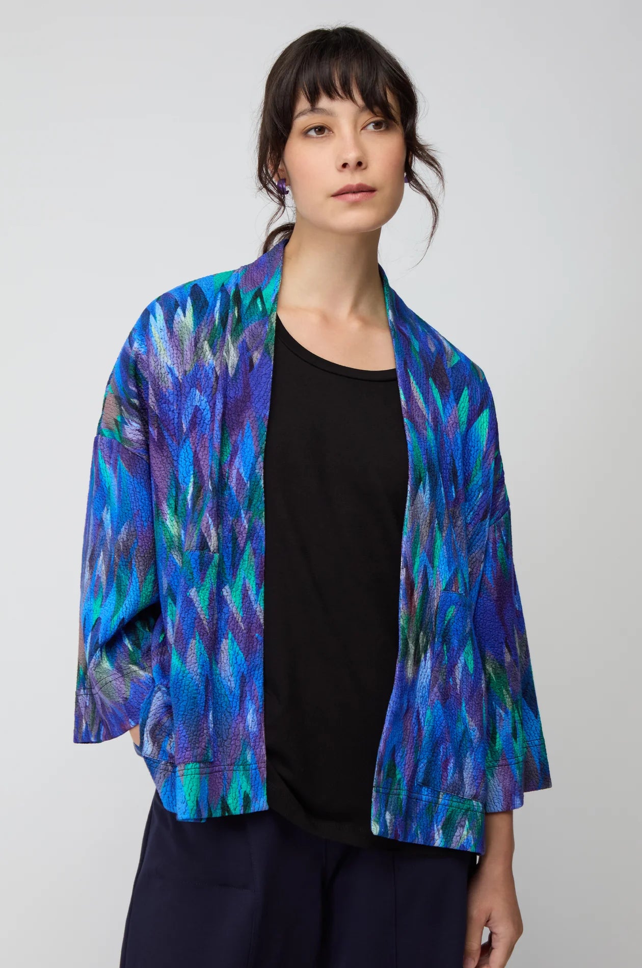 Sahara abstract feather jersey jacket JFJ6153-AFTJ