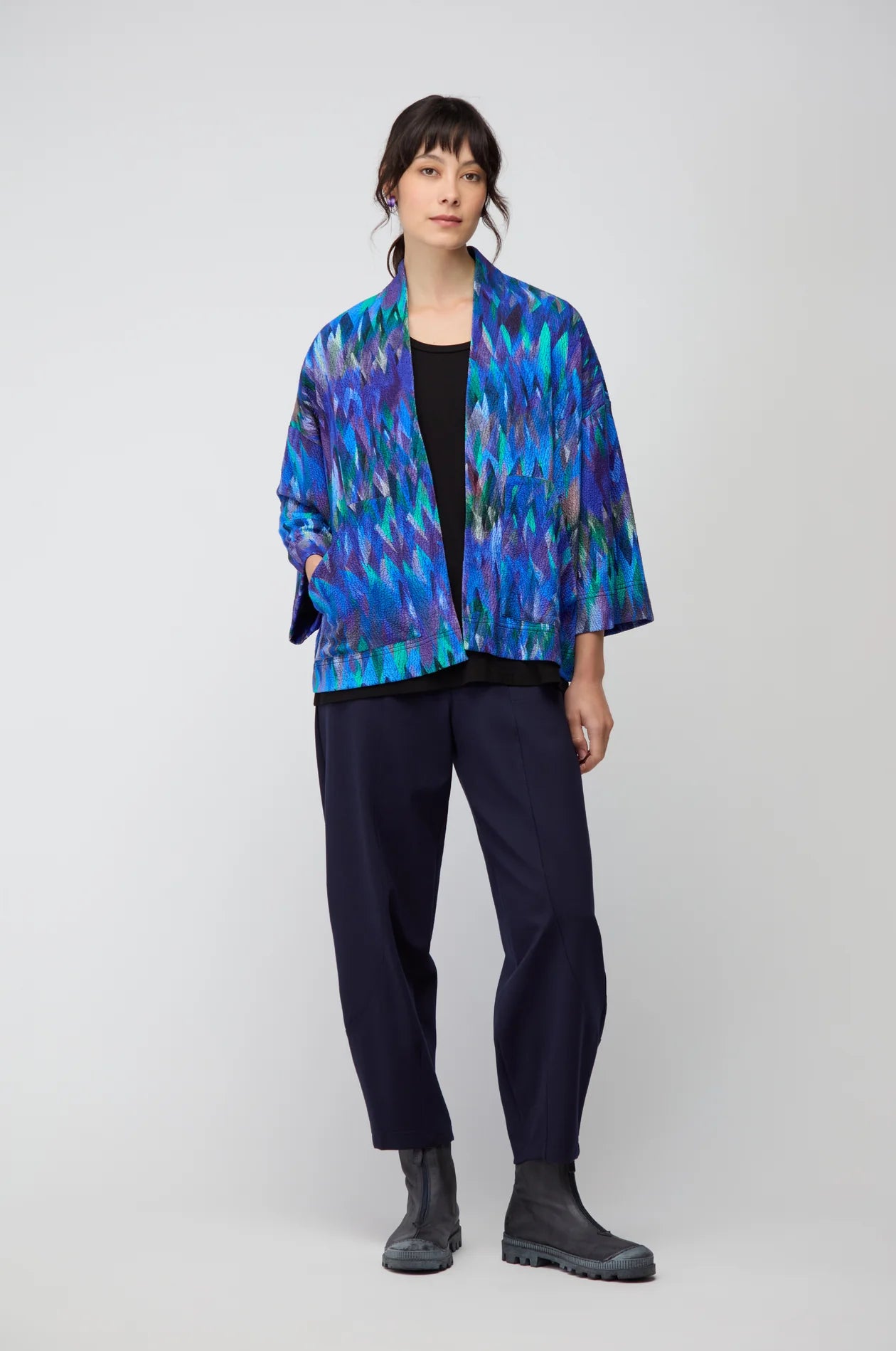 Sahara abstract feather jersey jacket JFJ6153-AFTJ