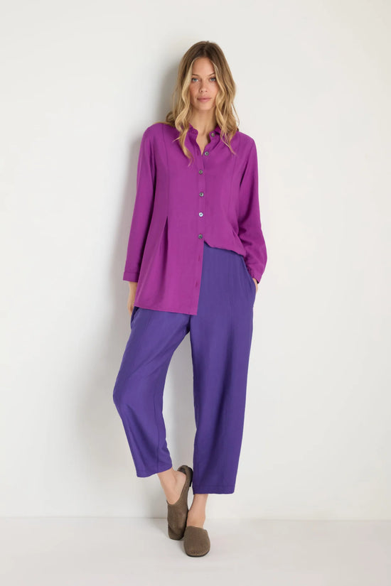 Sahara Blueberry Textured Viscose Bubble Trouser JFP6728-TXV