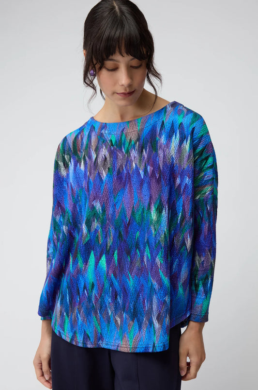 Sahara abstract feather jersey top JFT6638-AFTJ