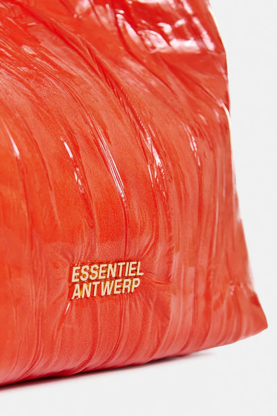 Essentiel Antwerp Orange Cracked-Look Shopper Mini Bag with Detachable Shoulder Strap JHOSSI