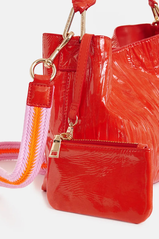 Essentiel Antwerp Orange Cracked-Look Shopper Mini Bag with Detachable Shoulder Strap JHOSSI