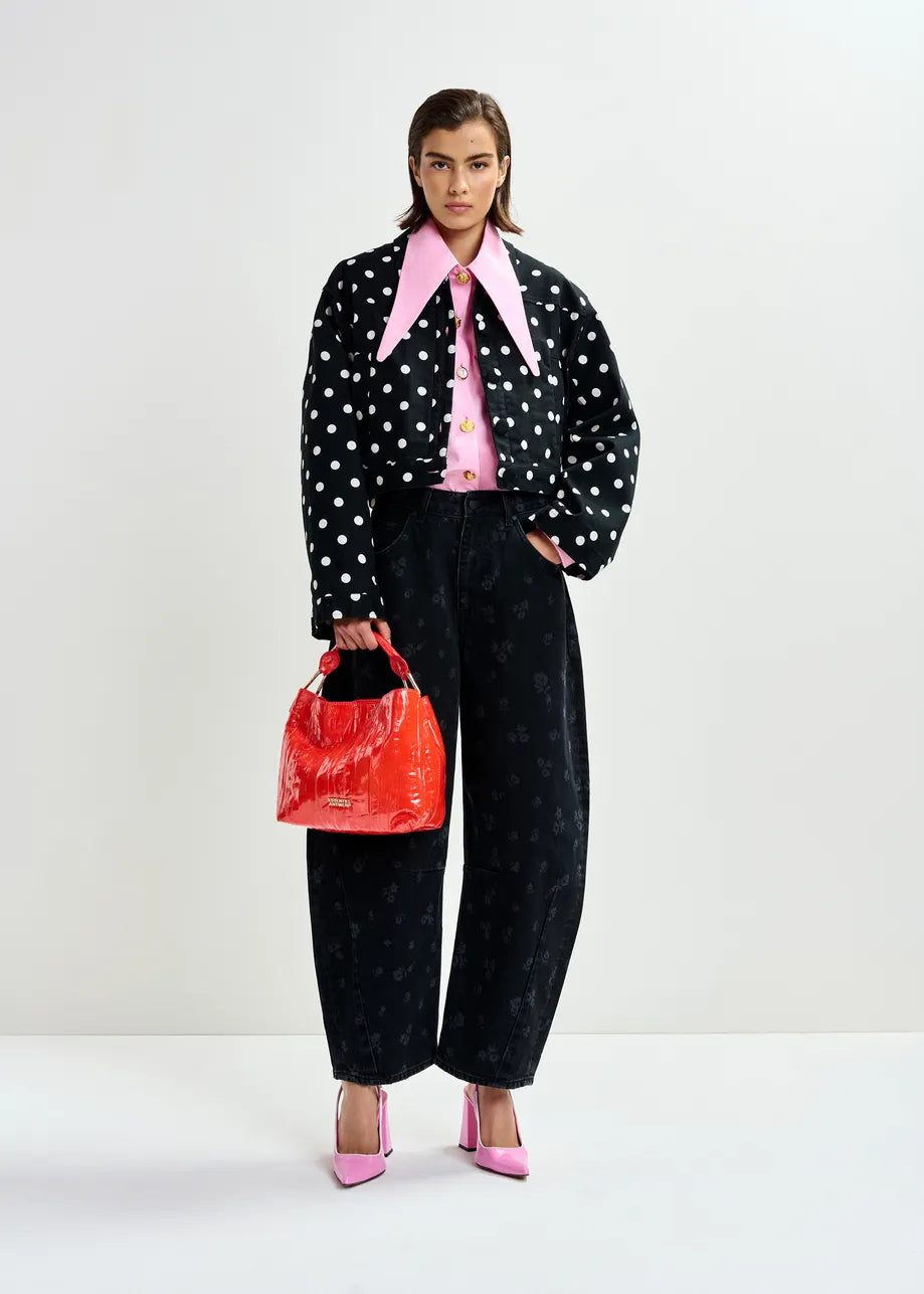 Essentiel Antwerp Orange Cracked-Look Shopper Mini Bag with Detachable Shoulder Strap JHOSSI