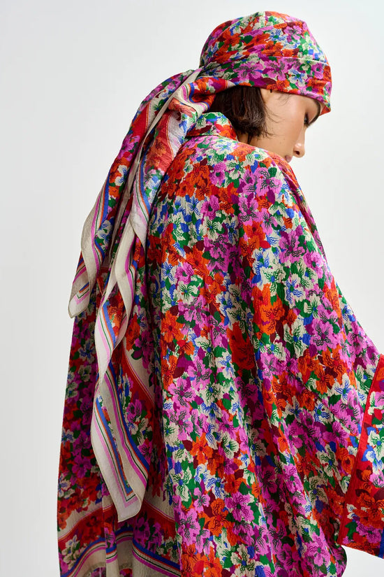 Essentiel Antwerp Multicolour Oversized Silk-Blend Floral-Print Shirt JIRT