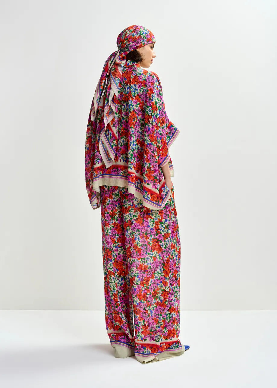 Essentiel Antwerp Multicolour Oversized Silk-Blend Floral-Print Shirt JIRT