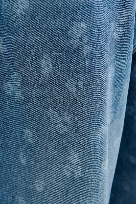 Essentiel Antwerp Blue Floral-Print Barrel-Leg Cropped Jeans JO1