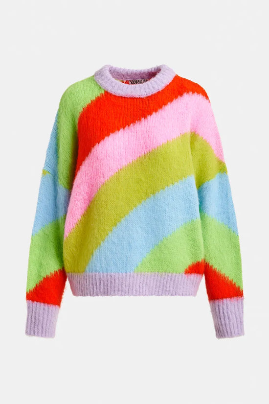 Essentiel Antwerp Multicolor Intarsia Knit Striped Sweater