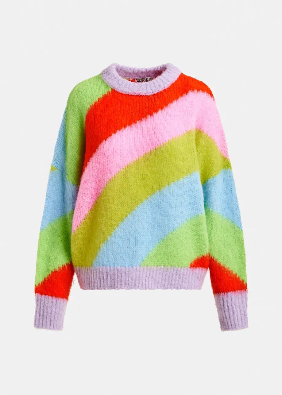 Essentiel Antwerp Multicolor Intarsia Knit Striped Sweater JOLOR