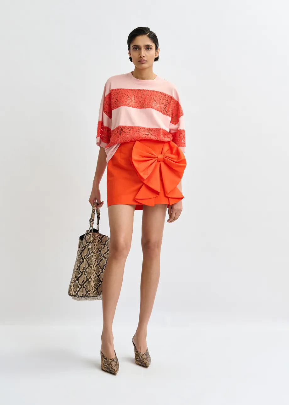 Essentiel Antwerp Brown and Black Snake Glossy Print Shopper Bag JORAN