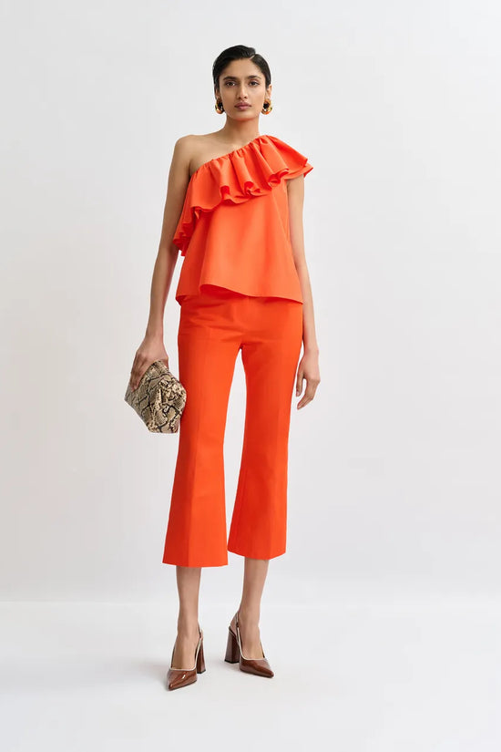 Essentiel Antwerp Orange Cropped Flared Trousers
