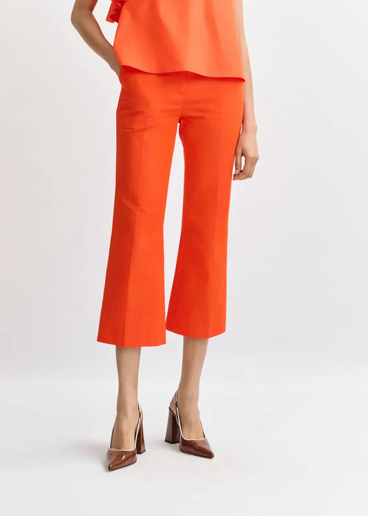 Essentiel Antwerp Orange Cropped Flared Trousers JORDY