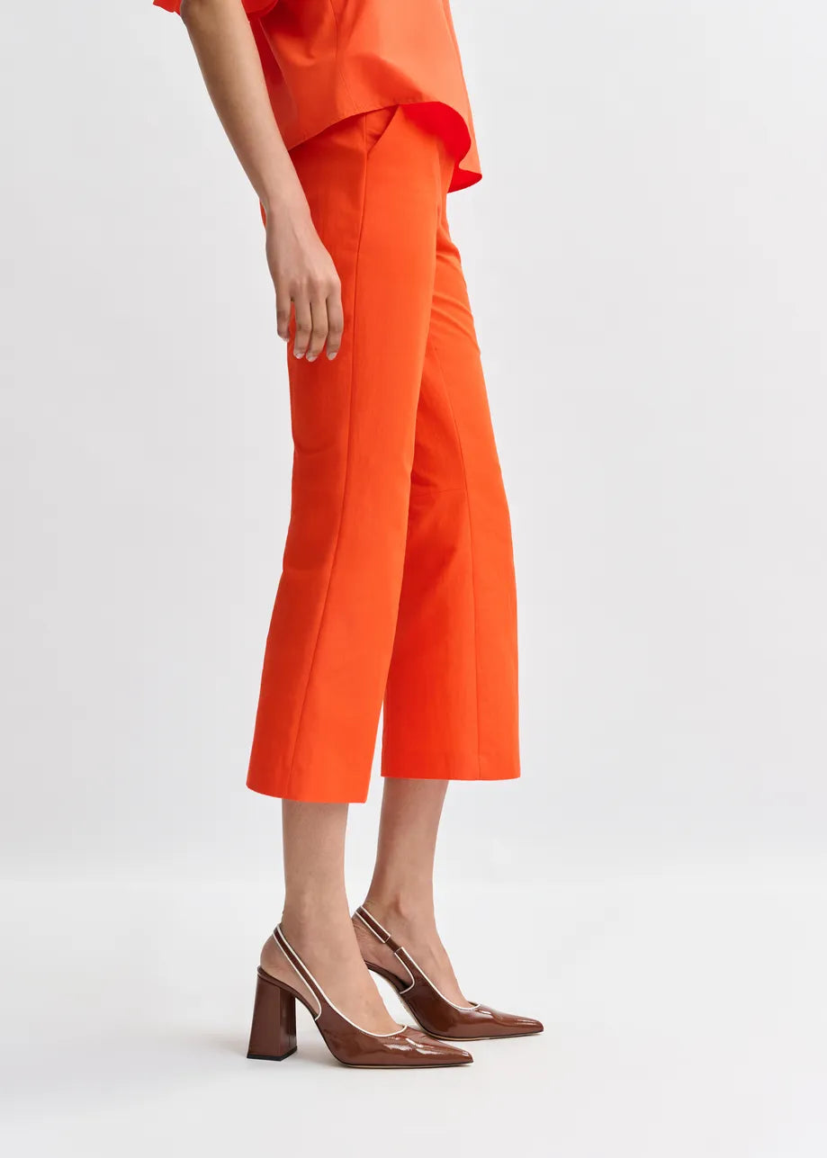 Essentiel Antwerp Orange Cropped Flared Trousers