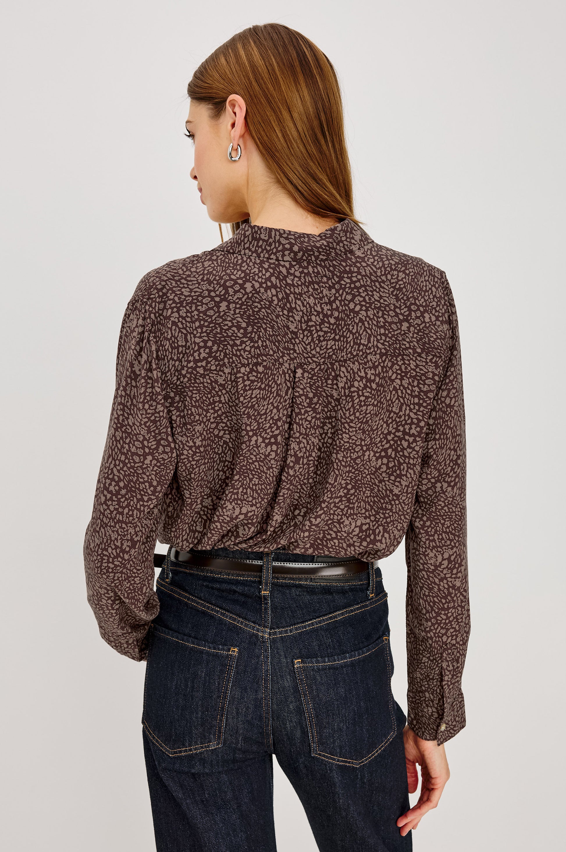Rails Cocoa Cheetah Print Button-Up Long Sleeve Shirt