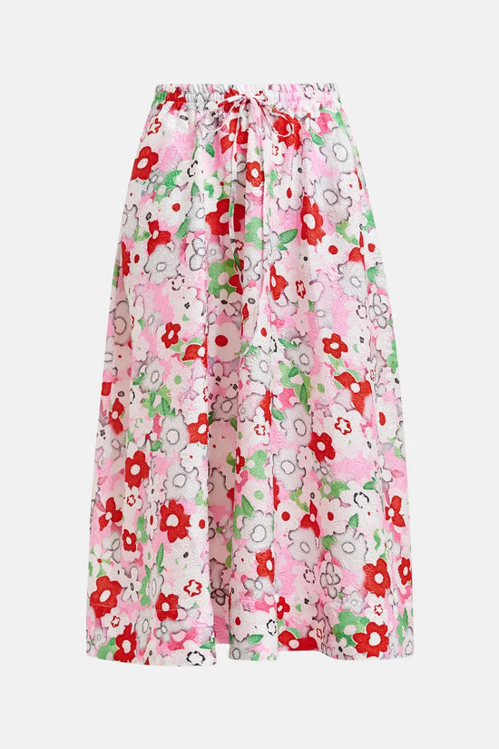 Essentiel Antwerp Off-white and Multicolour Floral-Jacquard Midi Skirt Julianne
