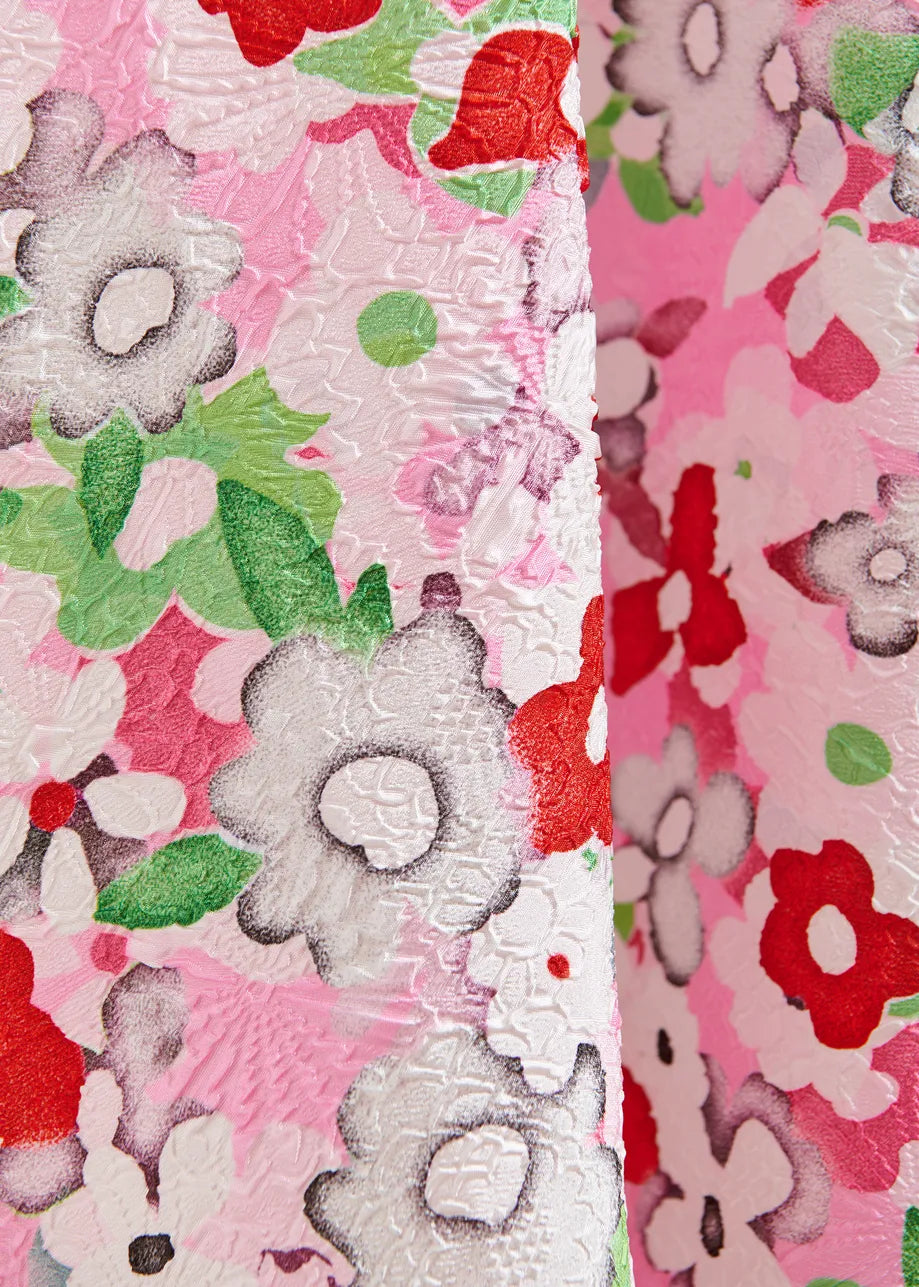 Essentiel Antwerp Off-white and Multicolour Floral-Jacquard Midi Skirt Julianne