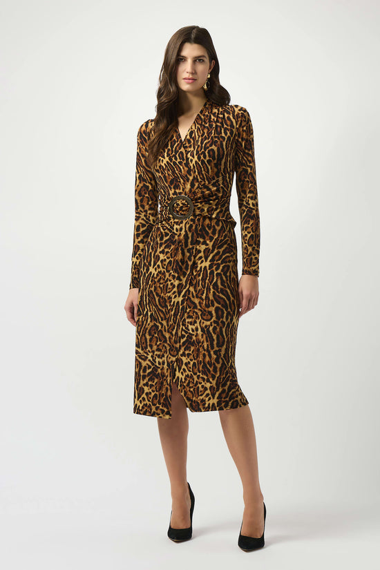 Joseph Ribkoff animal print wrap dress 253091