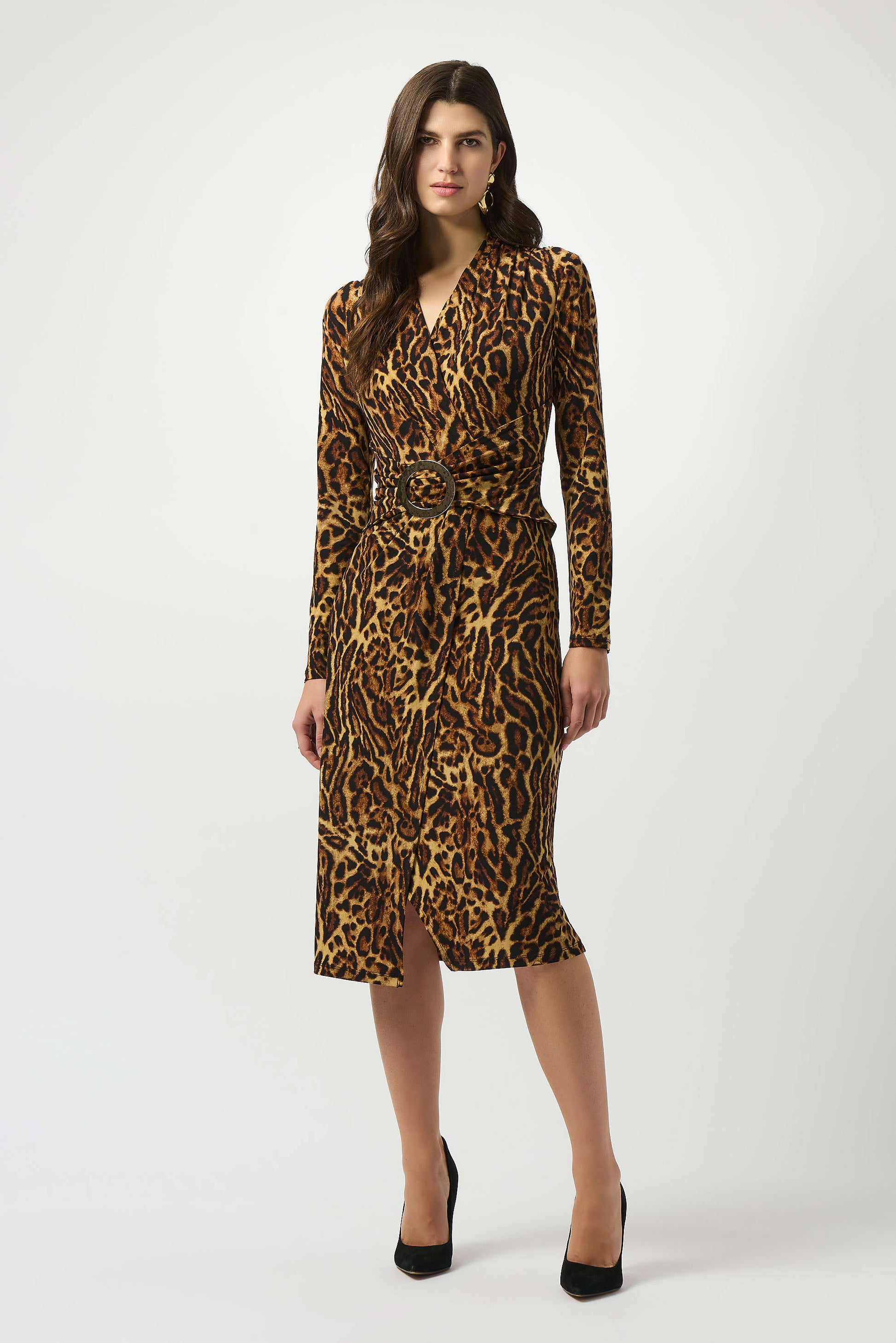 Joseph Ribkoff animal print wrap dress 253091