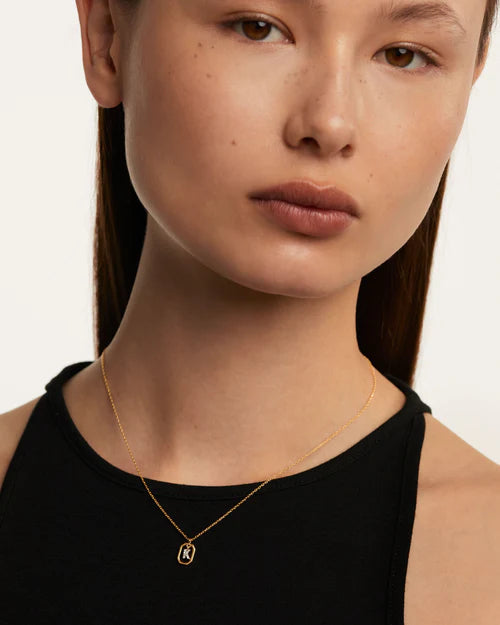 PDPaola Mini gold Letter K necklace CO02-522