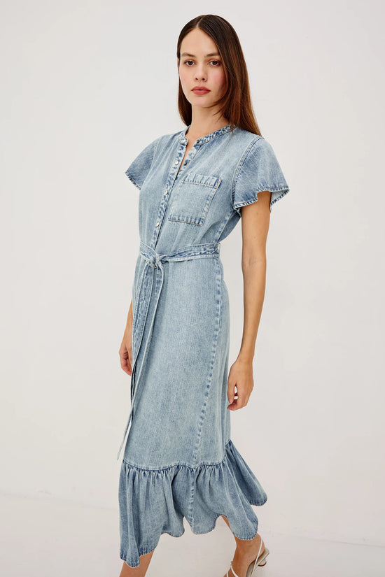Rails Faded Indigo Tencel Denim Shirt Dress KAHLO