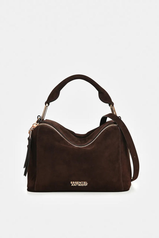 Essentiel Antwerp Brown Suede Leather Bobbi Bag