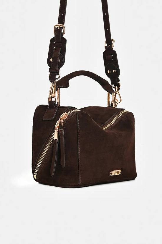 Essentiel Antwerp Brown Suede Leather Bobbi Bag