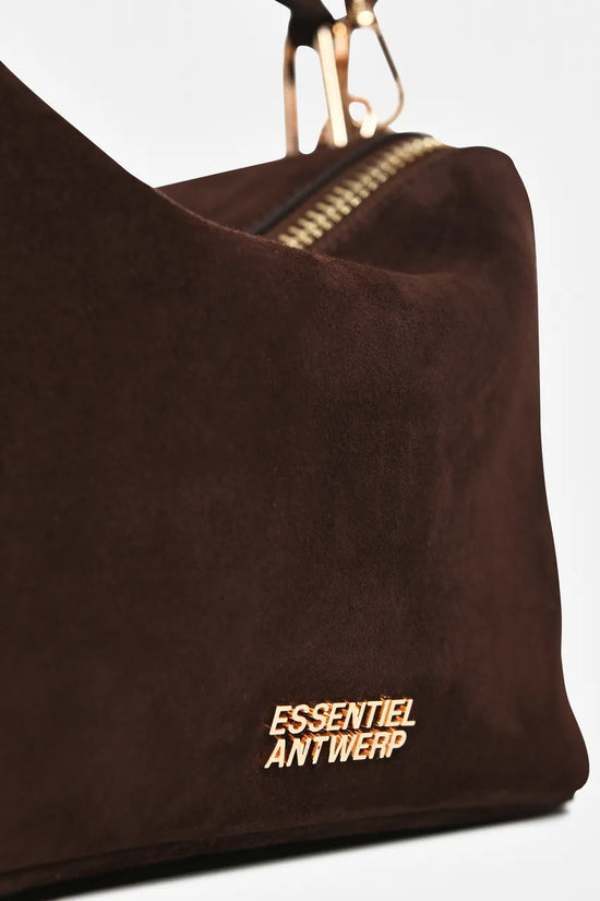 Essentiel Antwerp Brown Suede Leather Bobbi Bag