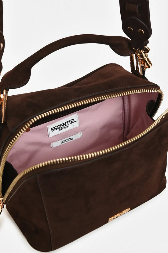 Essentiel Antwerp Brown Suede Leather Bobbi Bag
