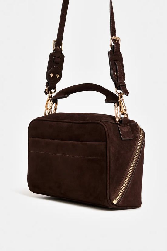 Essentiel Antwerp Brown Suede Leather Bobbi Bag