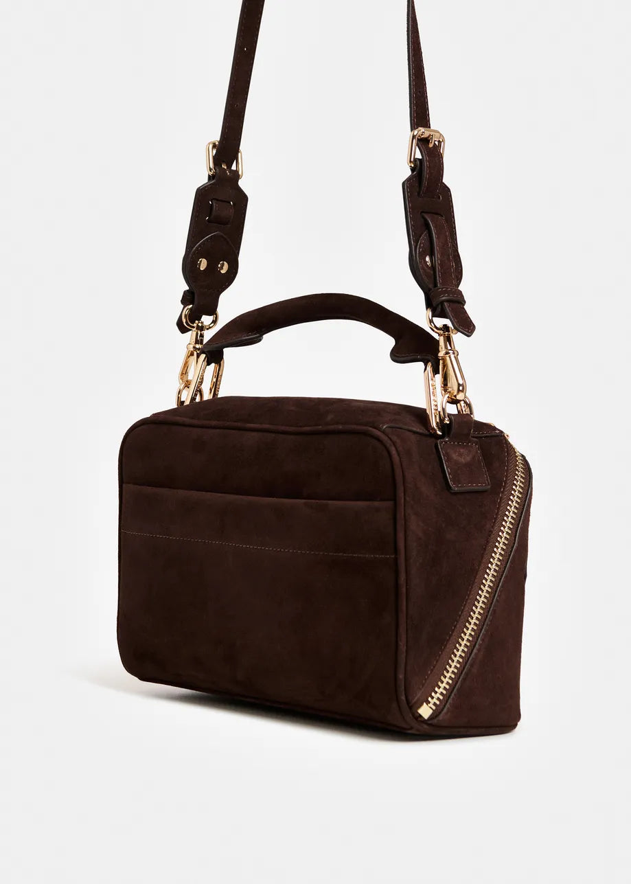 Essentiel Antwerp Brown Suede Leather Bobbi Bag