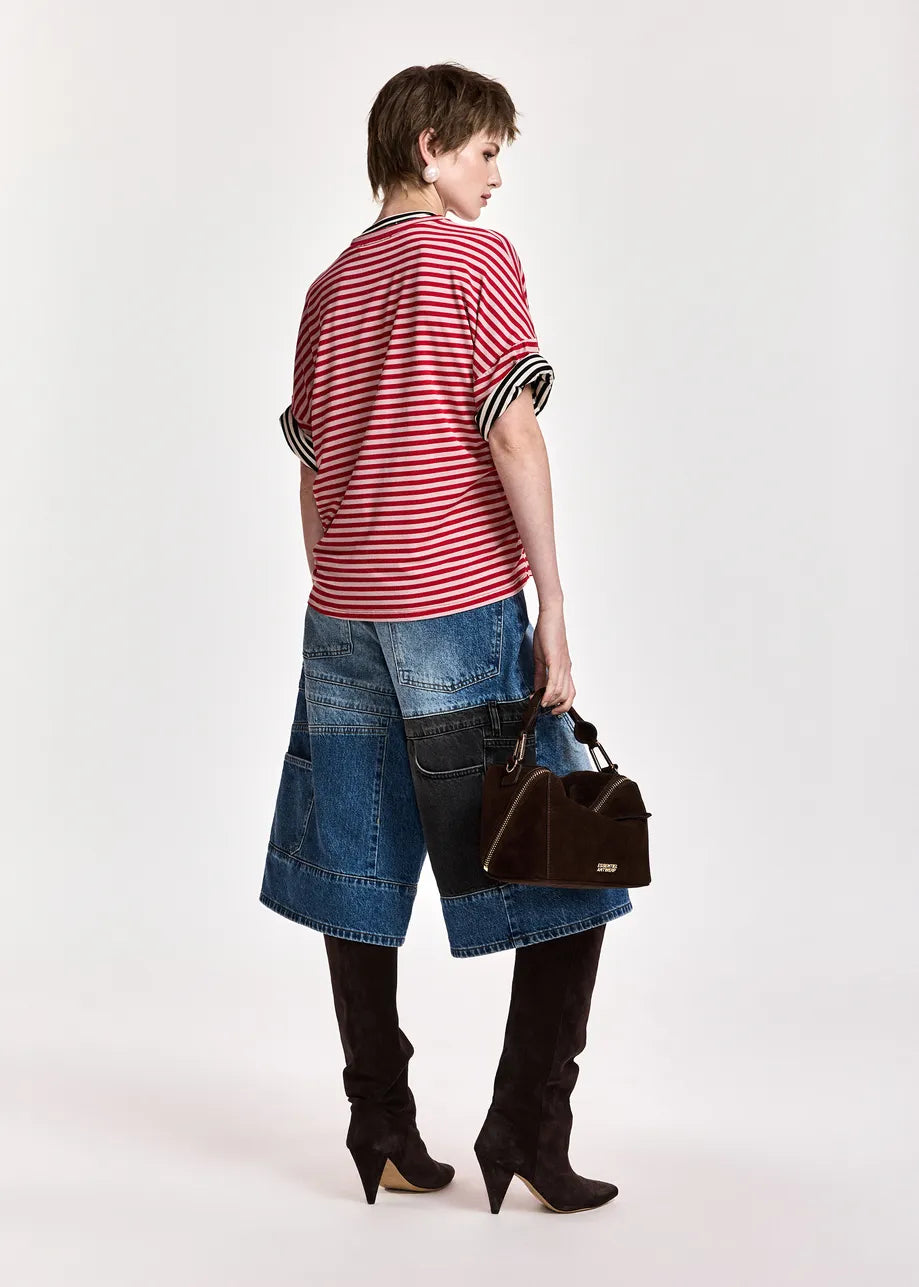 Essentiel Antwerp Brown Suede Leather Bobbi Bag