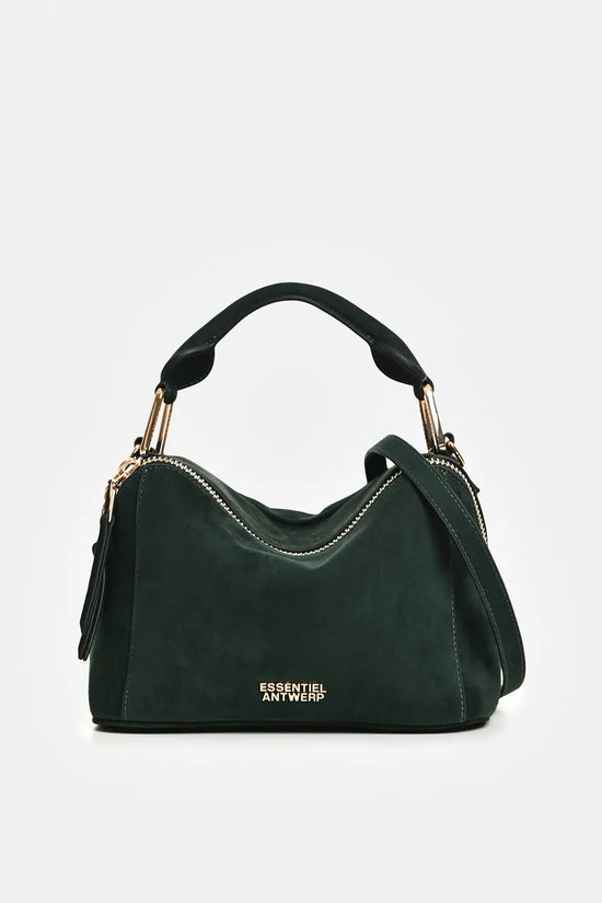 Essentiel Antwerp Green Suede Leather Bobbi Bag