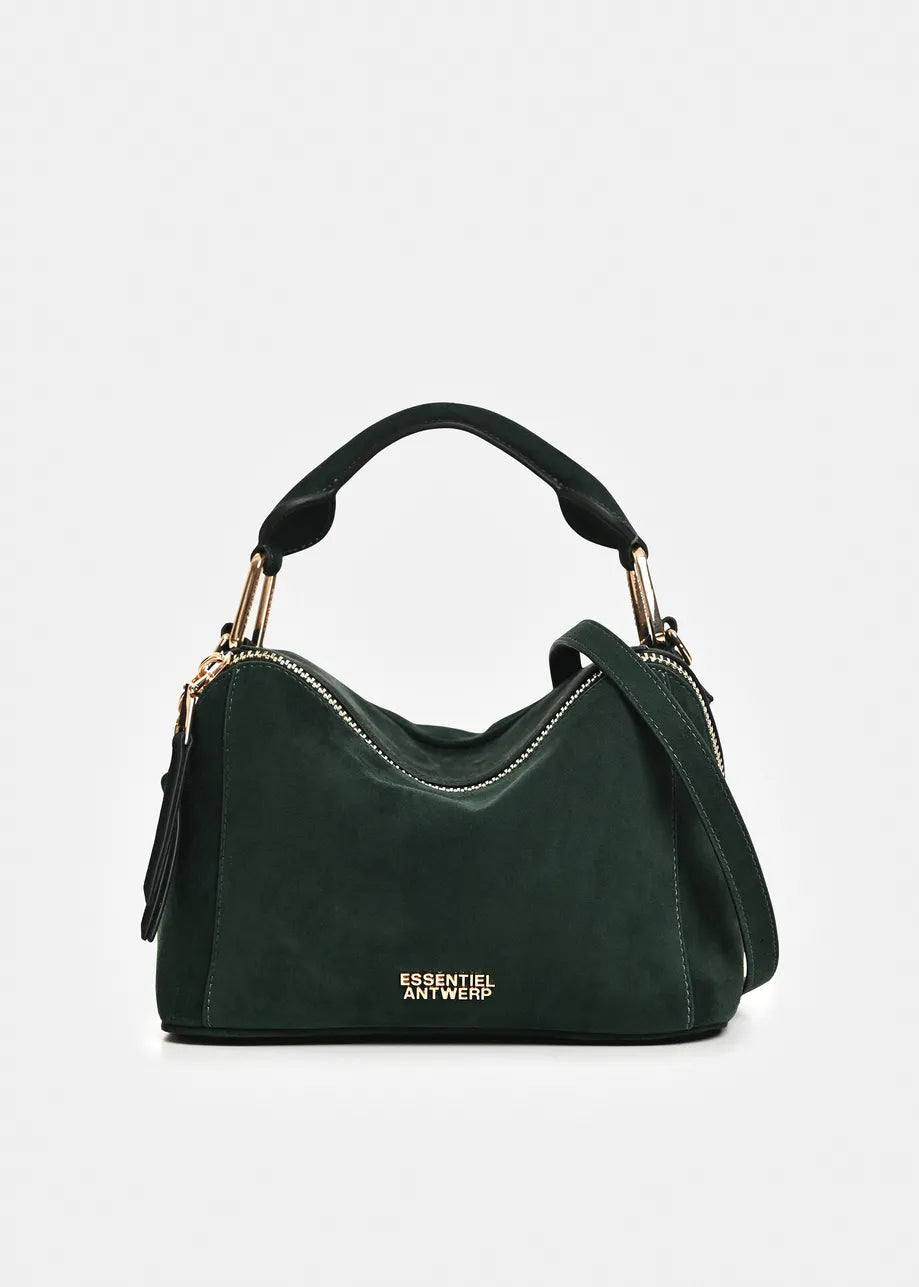 Essentiel Antwerp Green Suede Leather Bobbi Bag