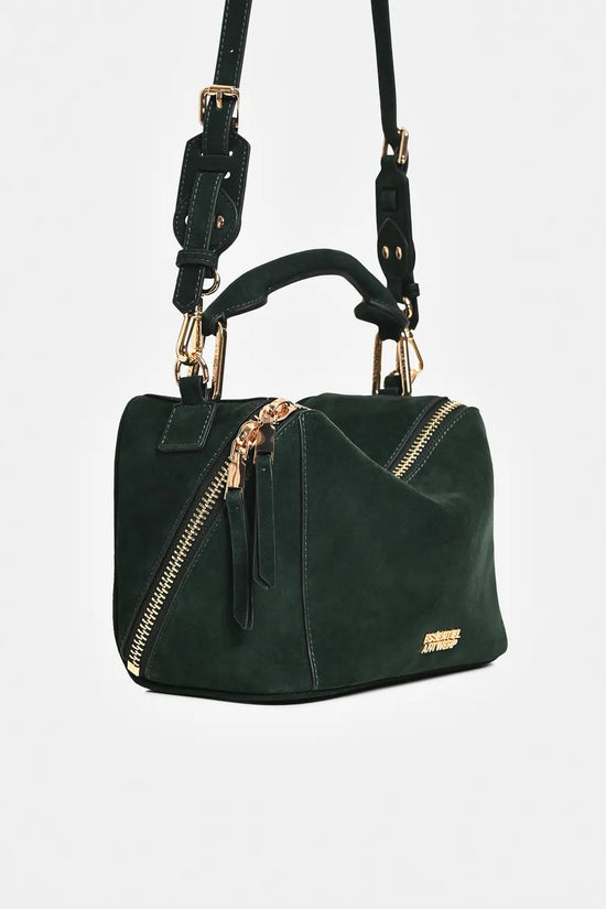 Essentiel Antwerp Green Suede Leather Bobbi Bag