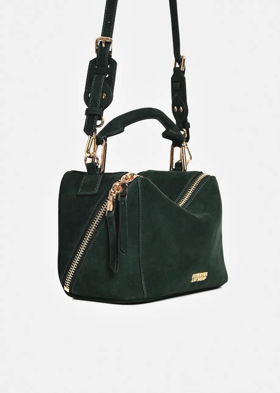 Essentiel Antwerp Green Suede Leather Bobbi Bag