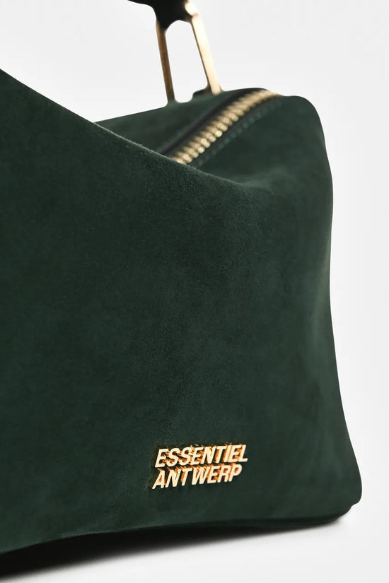 Essentiel Antwerp Green Suede Leather Bobbi Bag