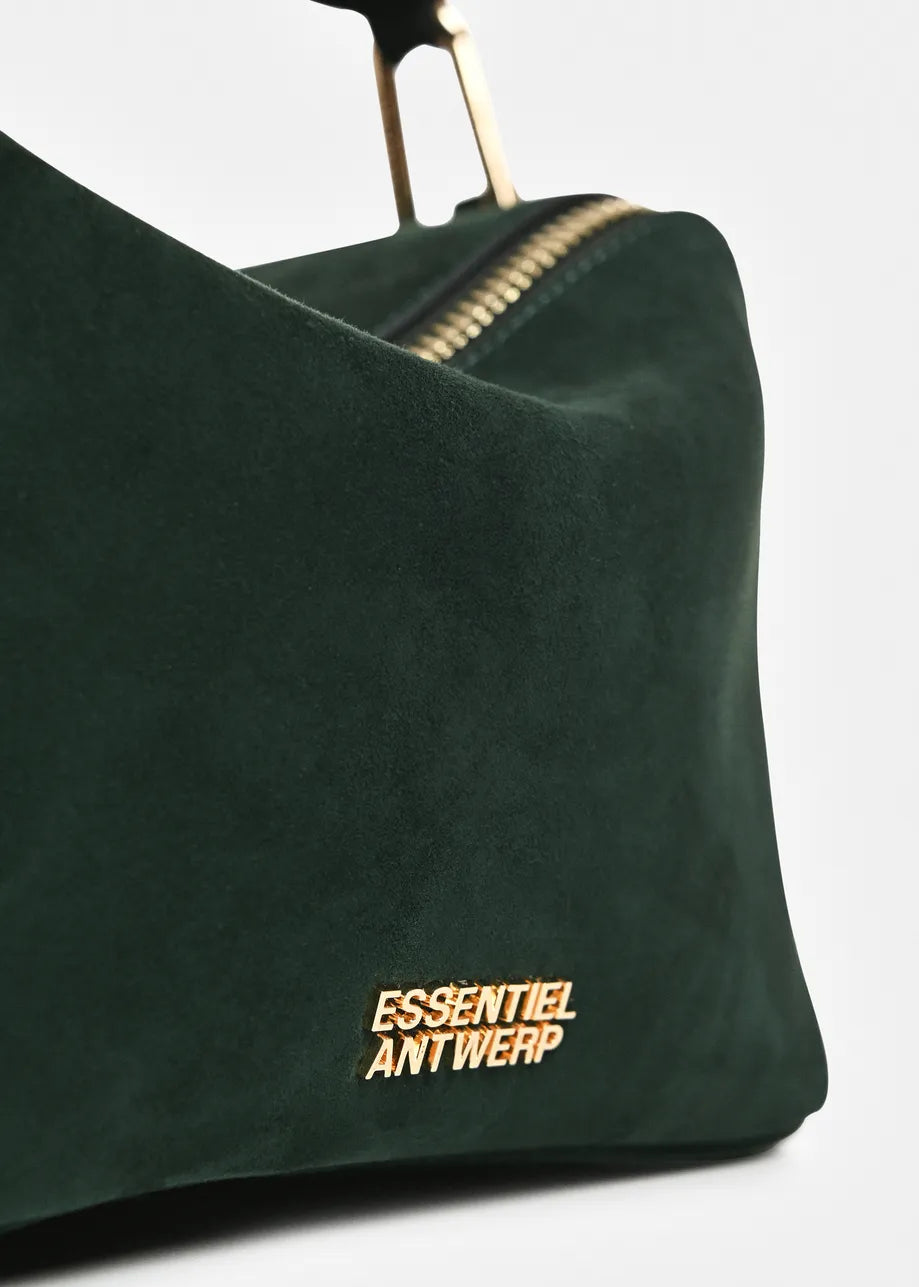 Essentiel Antwerp Green Suede Leather Bobbi Bag