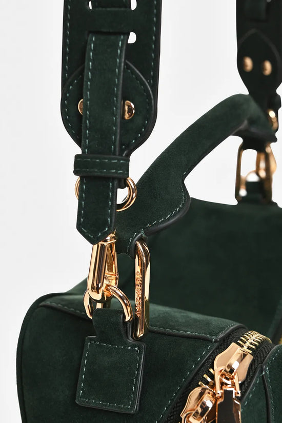 Essentiel Antwerp Green Suede Leather Bobbi Bag