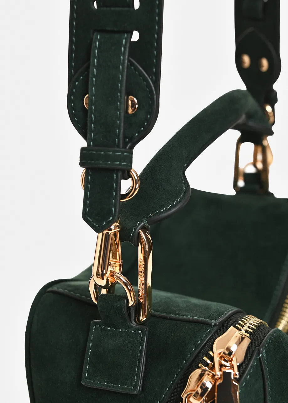 Essentiel Antwerp Green Suede Leather Bobbi Bag