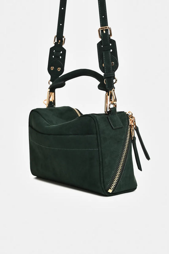 Essentiel Antwerp Green Suede Leather Bobbi Bag